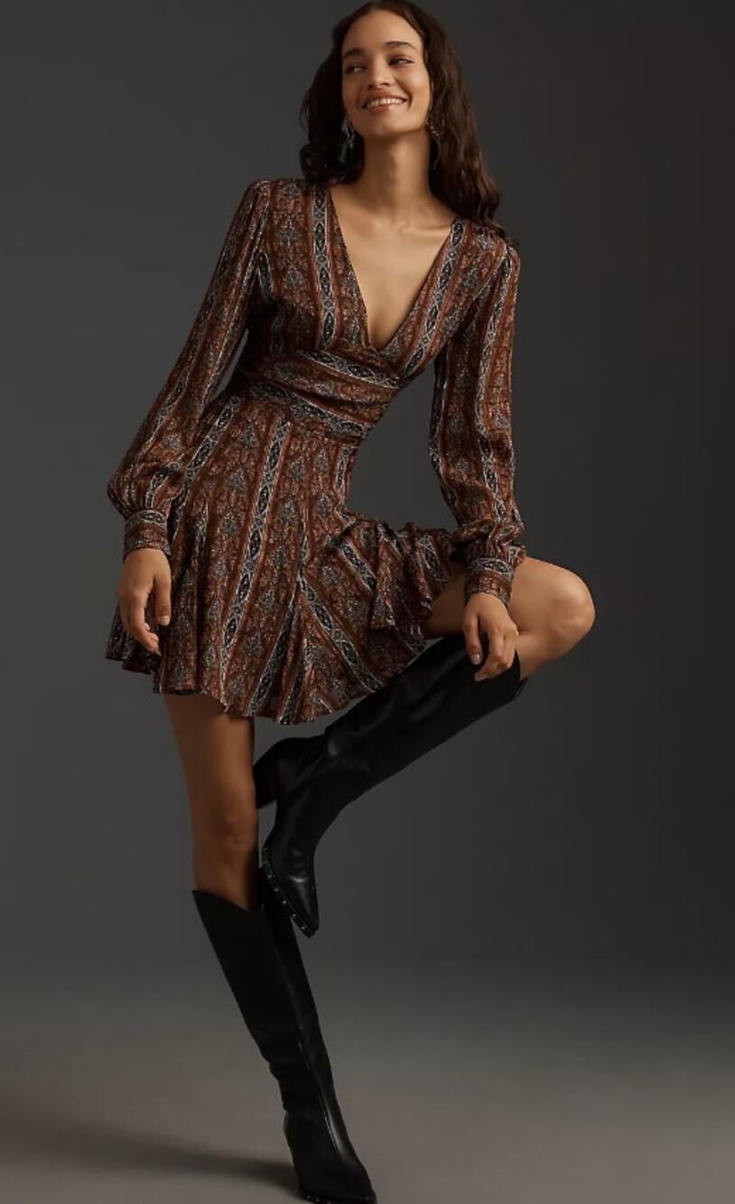 NWT PAIGE Bucatini Brown Mini Dress - Size 2
